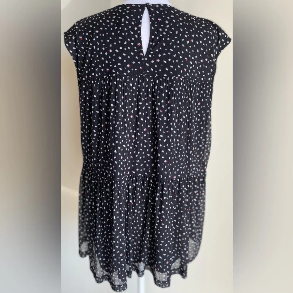 NWT JUICY COUTURE PULLOVER SLEEVELESS FLOWY BLOUSE SZ L, BLACK/PINK - Picture 7 of 15